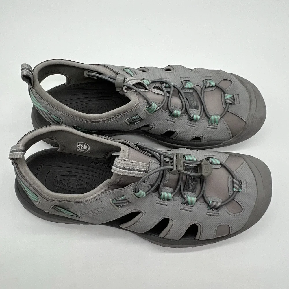 Keen SOLR Sandals Women's‎ Sz 10.5 Light Gray Ocean Wave Water Shoes